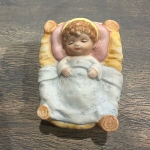 Homco Ceramic Baby Figurine with Gold Label